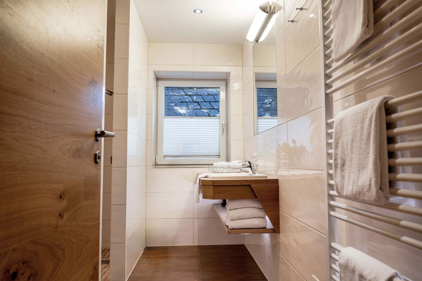 Badezimmer im Aparthotel die Barbara