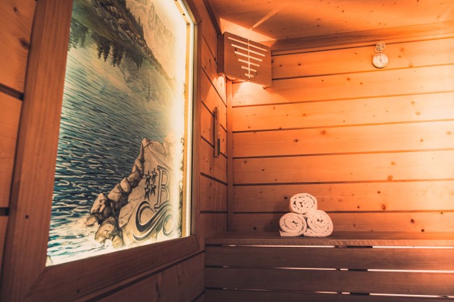 Sauna im Aparthotel die Barbara